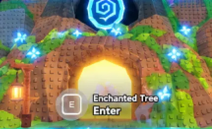Enter the unlocked Enchanted Tree in Enchanted Forest