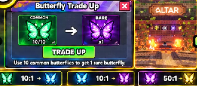 Convert common butterflies into rarer butterfly types