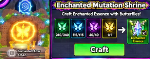 Craft Enchanted Essence at the Enchanted Altar