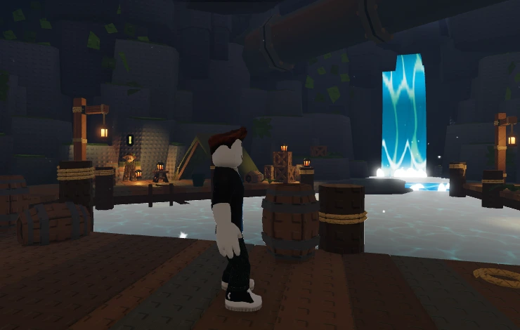 Secret fishing area reached through the glowing lake where you can catch the Manor Key in Steal an Egg