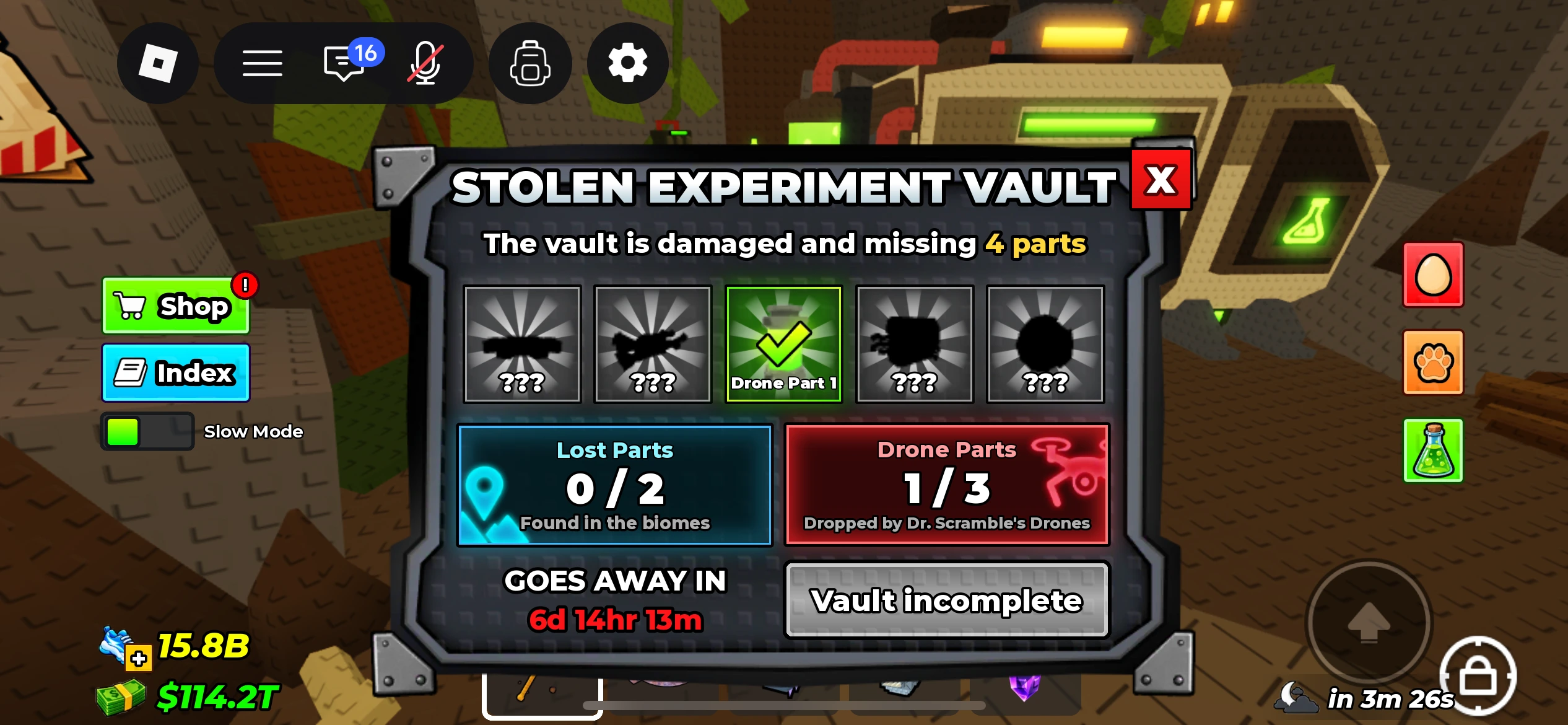 Stolen Experiment Vault five-part task for the Experiment #013 Secret